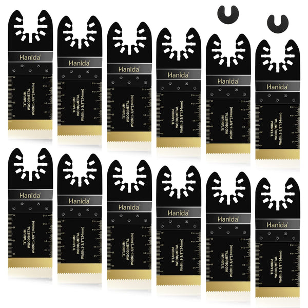 Hanida 12Pcs Titanium Oscillating Tool Blades