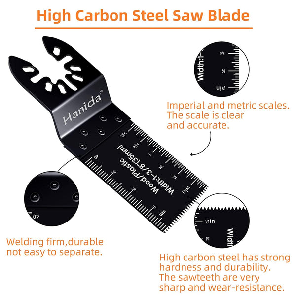 Hanida 40 Pcs Oscillating Saw Blades Metal
