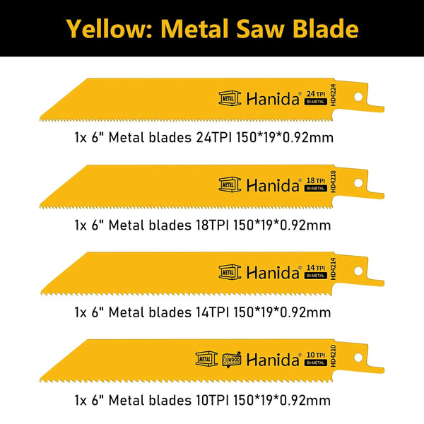 12 Pack-9 Inch, 8 Inch, 6 Inch Pruner Saw Blades Set