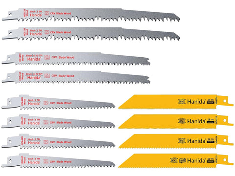 12 Pack-9 Inch, 8 Inch, 6 Inch Pruner Saw Blades Set