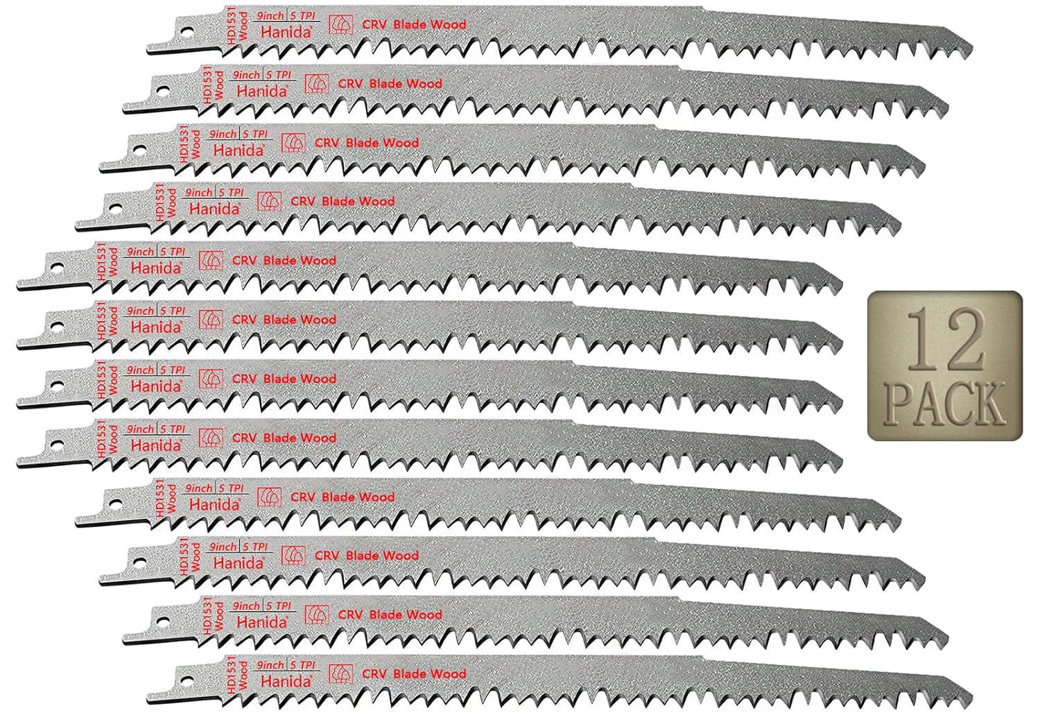9-Inch Wood Pruning Saw Blades - Wood Cutting Set - 12 Pack